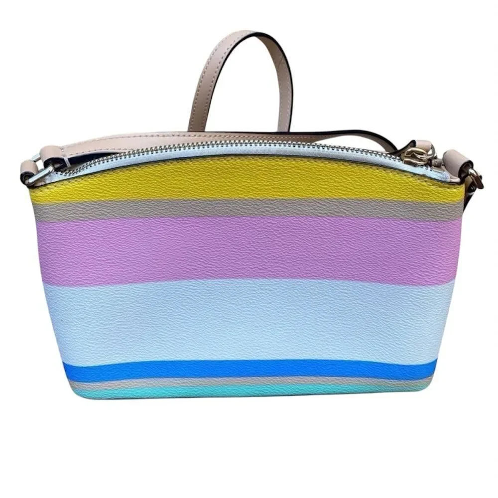 KATE SPADE Dune Striped Millie Grove Street Crossbody Bag Leather Multicolor EUC